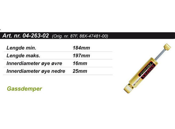 Støtdemper Yamaha Senter Kimpex Gold 87F4748100, 88X4748100
